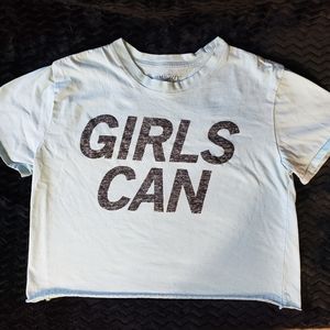 Girls Can crop top, Size Large